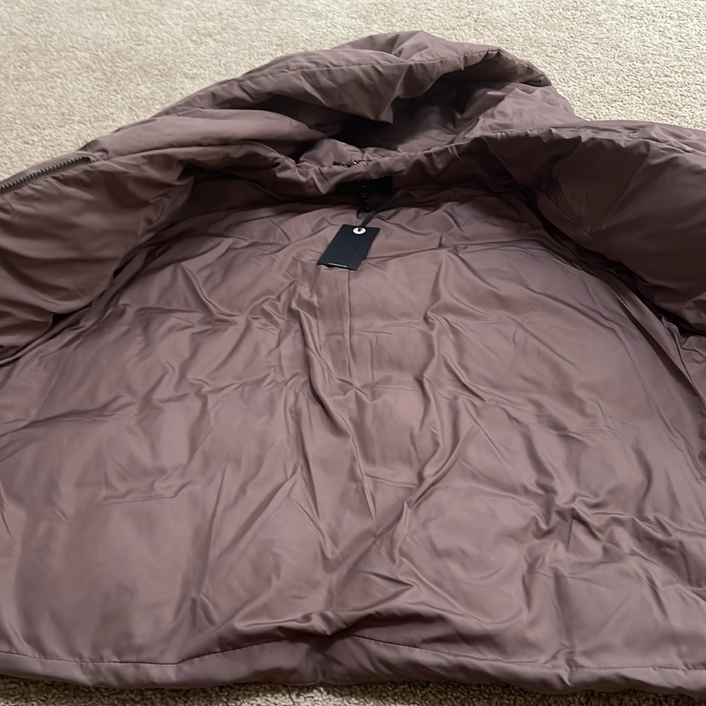 New! Lucky brand XL taupe puffer winter jacket with hood. - Picture 10 of 10